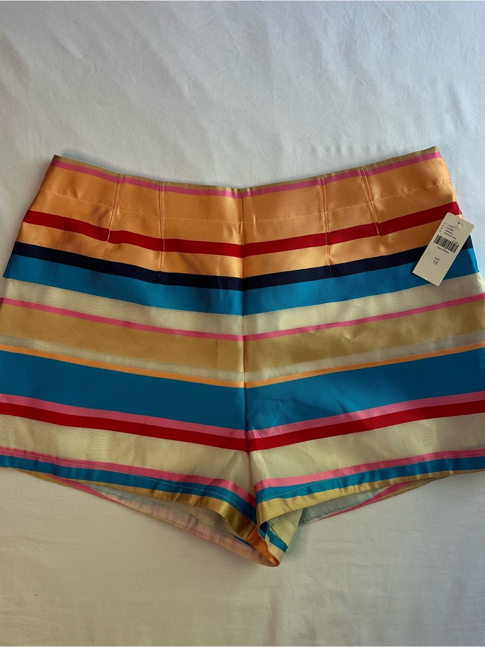 NWT Anthropologie Maeve Multicolor Stripe Satin High-Rise Shorts
